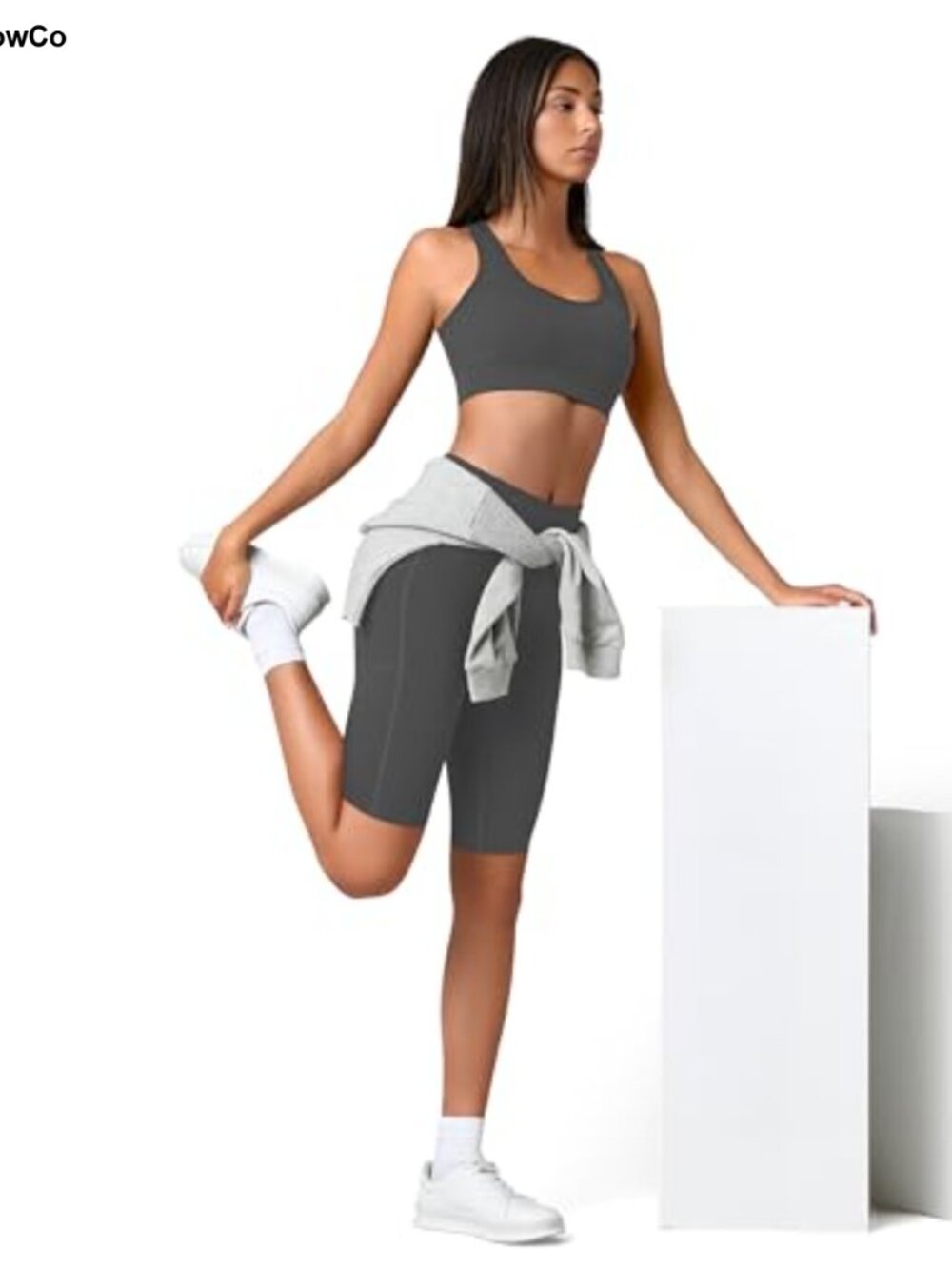 3 Pack High Waisted Biker Shorts with Pockets Tummy Control Yoga Running - Picture 2 of 6